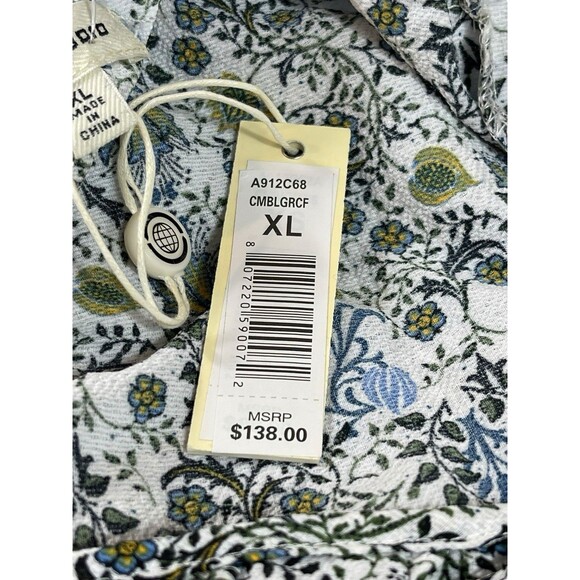 Max Studio Women’s XL Floral Midi Dress Blue Boho Peasant Style NWT MSRP $138 - Picture 6 of 15